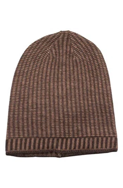 Portolano Stitch Slouchy Knit Beanie In Brown