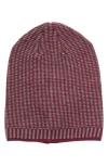 Portolano Stitch Slouchy Knit Beanie In Purple