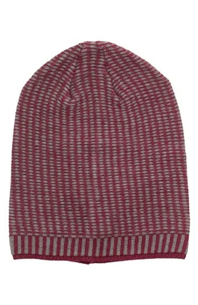 Portolano Stitch Slouchy Knit Beanie In Purple