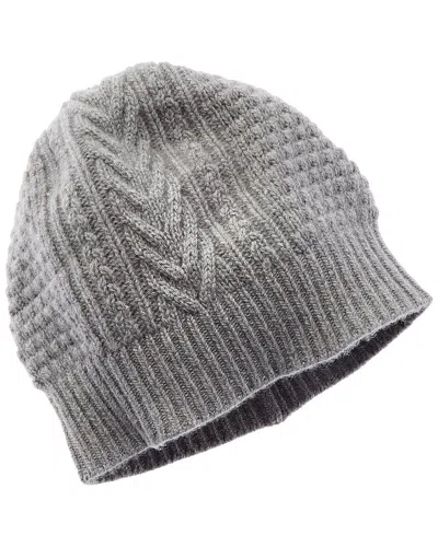 Portolano Stitched Cashmere Beanie In Grey