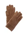 Portolano Stitched Cashmere Tech Gloves In Gold