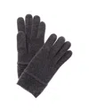 Portolano Stitched Cashmere Tech Gloves In Grey