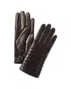 Portolano Stitching Cashmere-lined Leather Gloves In Black