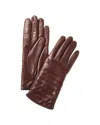 Portolano Stitching Cashmere-lined Leather Gloves In Brown