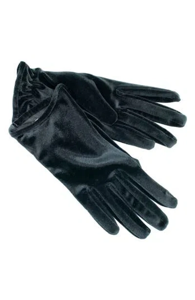 Portolano Stretch Velvet Gloves In Black