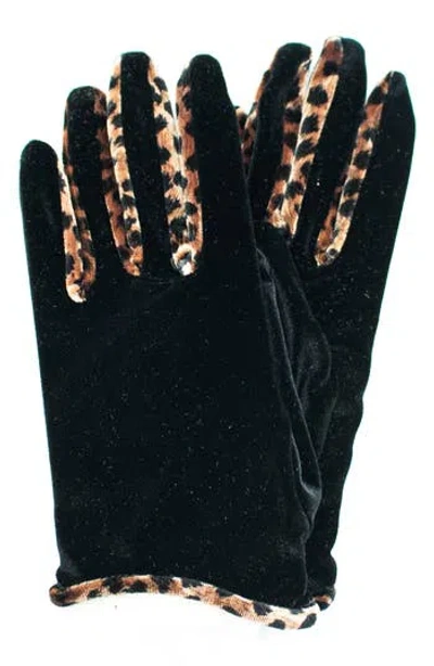 Portolano Stretch Velvet Gloves In Green