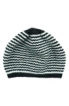 Portolano Stripe Cashmere Beanie In Black/light Heather Grey