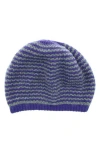 Portolano Stripe Cashmere Beanie In Blue