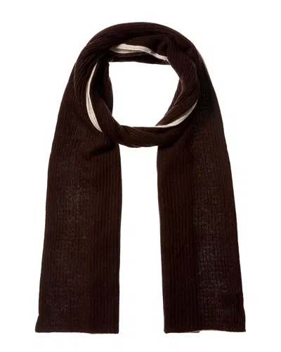 Portolano Stripe Cashmere Scarf In Brown