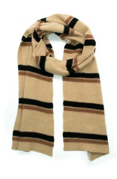 Portolano Stripe Cashmere Scarf In Neutral