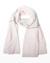 Portolano Stripe Cashmere Wrap Scarf In Pink