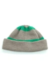 Portolano Stripe Cuff Beanie In Gray