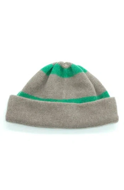 Portolano Stripe Cuff Beanie In Gray