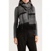Portolano Stripe Fringe Cashmere Wrap Scarf In Black
