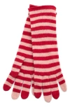 Portolano Stripe Gloves In Pink
