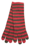 Portolano Stripe Gloves In Red