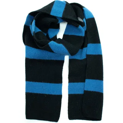 Portolano Stripe Scarf In Black/sky Diver