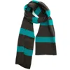 Portolano Stripe Scarf In Dark Brown/glacier