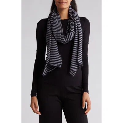 Portolano Stripe Wool Blend Scarf In Black