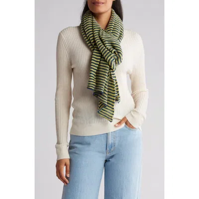 Portolano Stripe Wool Blend Scarf In Green