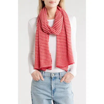 Portolano Stripe Wool Blend Scarf In Transparent