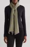 Portolano Stripe Wool Blend Scarf In Violet/apple Green