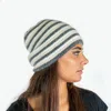 Portolano Striped Beanie In Beige