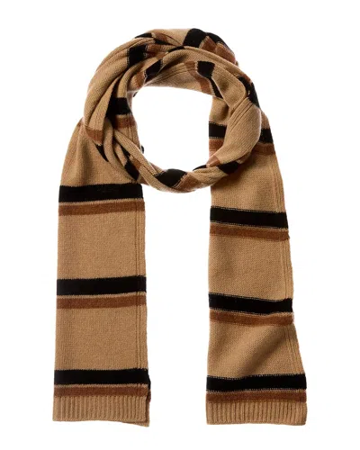 Portolano Striped Cashmere Scarf In Brown