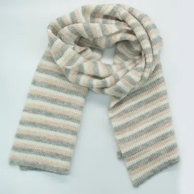 Portolano Striped Scarf In Beige