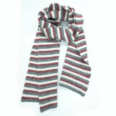 Portolano Striped Scarf In Grey