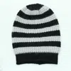 Portolano Striped Slouchy Hat In Black