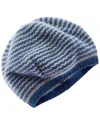 Portolano Striped Stitched Beanie In Blue