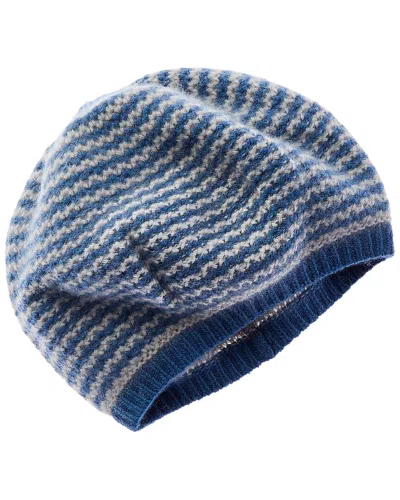 Portolano Striped Stitched Beanie In Blue