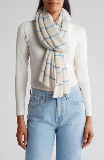 Portolano Striped Wool Blend Scarf In Blue