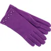 Portolano Studded Knit Gloves In Purple