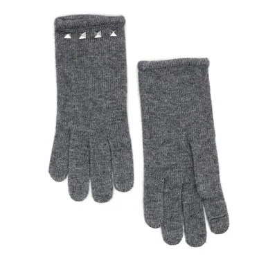 Portolano Studded Tech Gloves In Gray
