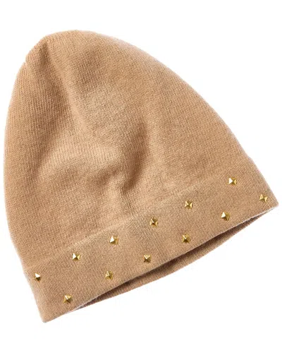 Portolano Studs Cashmere Beanie In Neutral