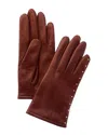 Portolano Studs Cashmere-lined Leather Glove In Brown