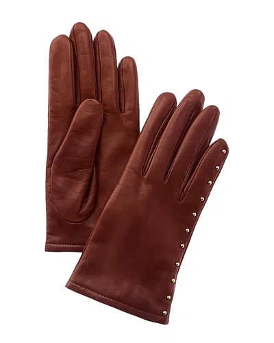 PORTOLANO PORTOLANO STUDS CASHMERE-LINED LEATHER GLOVE