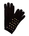 Portolano Studs Cashmere Tech Gloves In Black