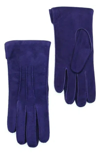 Portolano Suede Gloves In Blue