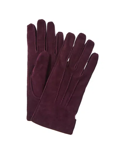Portolano Suede Gloves In Purple