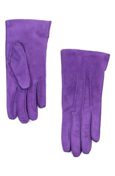 Portolano Suede Gloves In Purple