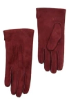 Portolano Suede Gloves In Red