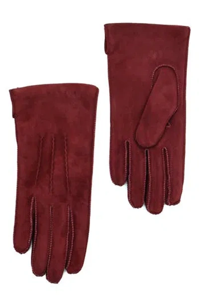 Portolano Suede Gloves In Red