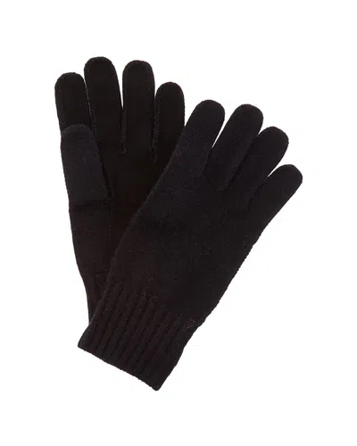 Portolano Suede-trim Wool-blend Gloves In Black