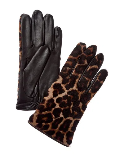 Portolano Tech Cashmere-lined Leather Gloves In Multi
