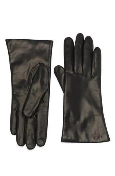 Portolano Tech Cashmere Lined Nappa Leather Gloves In Black
