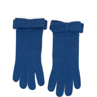 Portolano Tech Gloves With Bow On Cuff In Blue