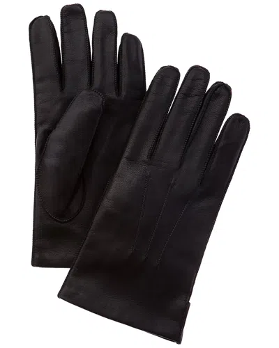Portolano Tech Leather Gloves In Black